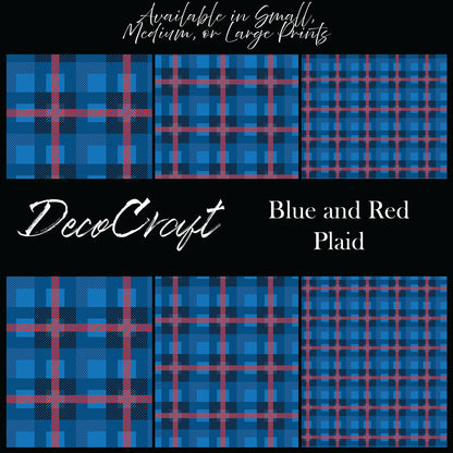 DecoCraft Christmas - Plaid - Christmas Plaid Blue and Red Square