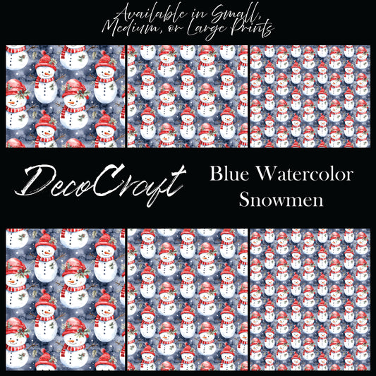 DecoCraft Christmas - Snowman - Blue Watercolor Snowman