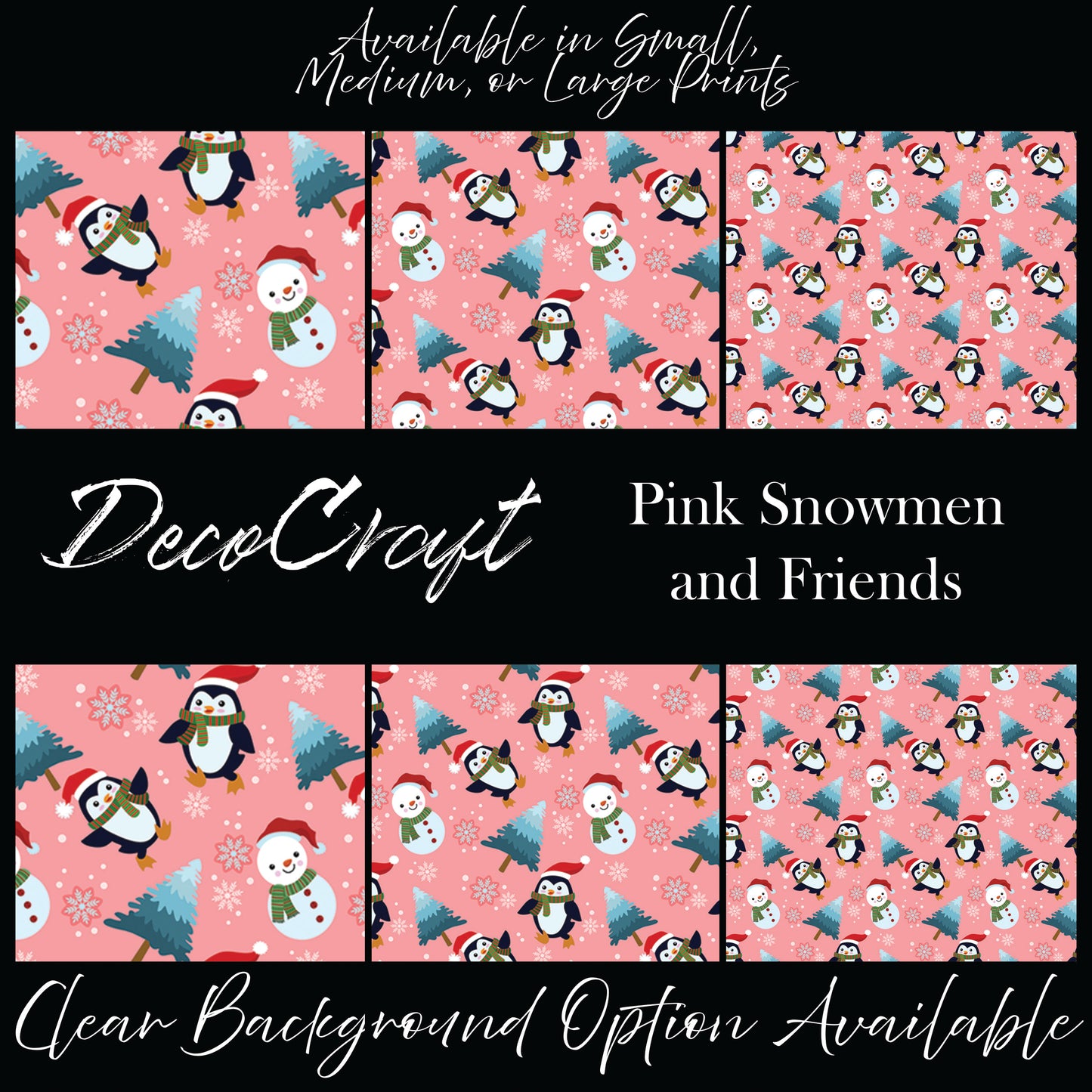 DecoCraft Christmas - Snowman - Snowman and Friends Pink