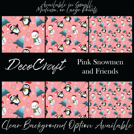 DecoCraft Christmas - Snowman - Snowman and Friends Pink