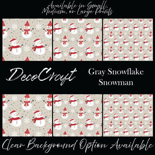 DecoCraft Christmas - Snowman - Snowflake Snowman Gray