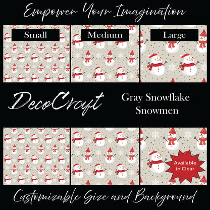 DecoCraft Christmas - Snowmen - Gray Snowflake Snowmen