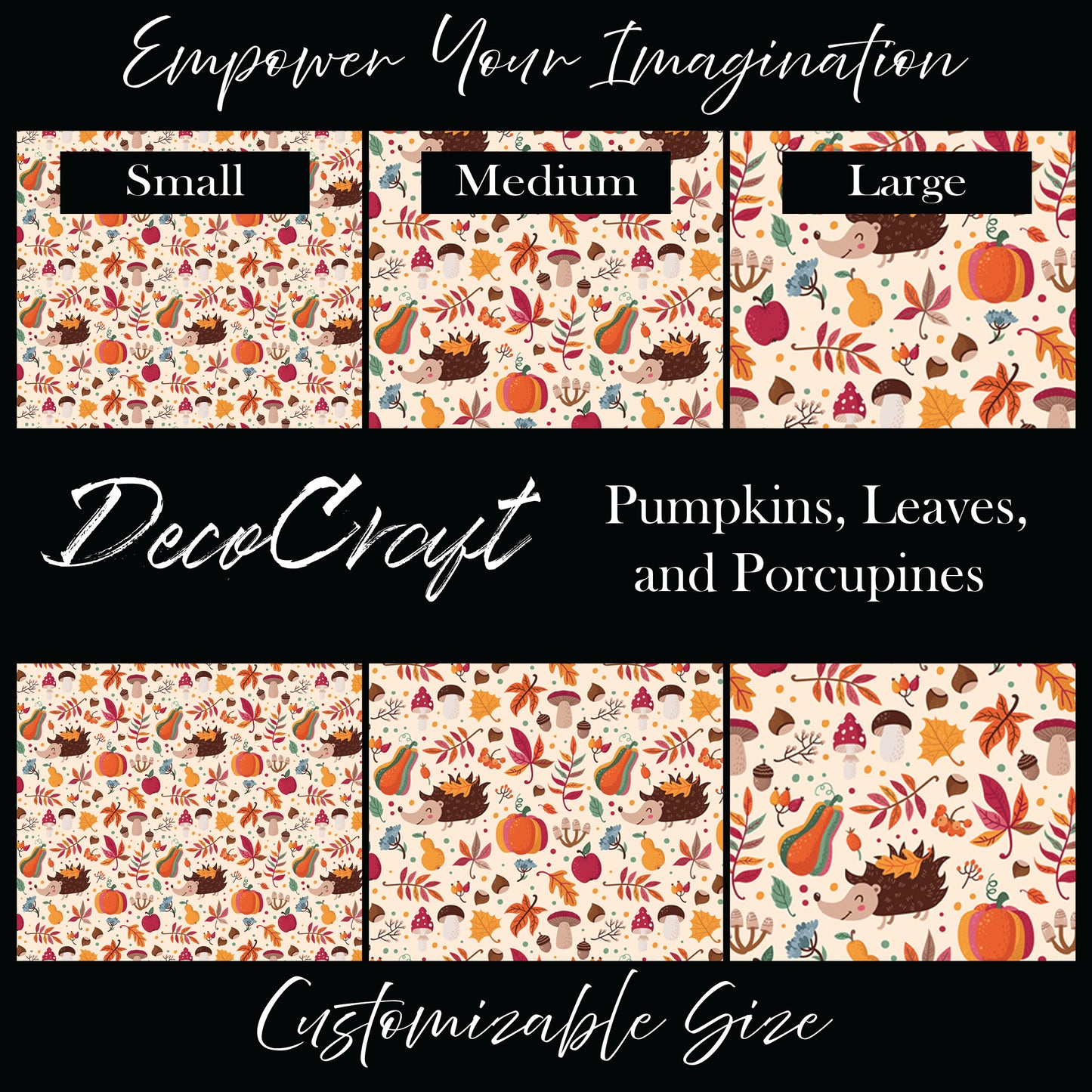 DecoCraft - Fall/Autumn - Pumpkins, Leaves, and Porcupines