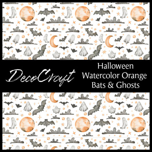 DecoCraft - Halloween - Watercolor Orange Ghosts & Bats