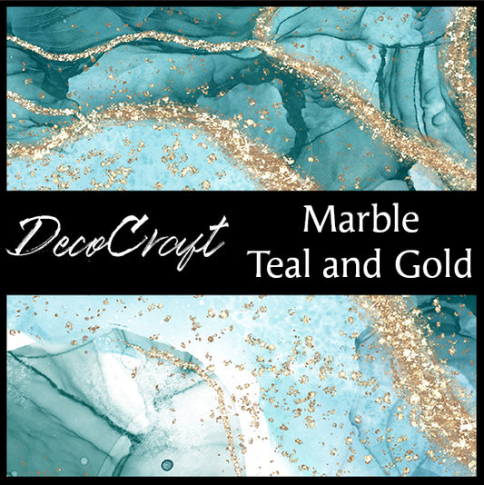 DecoCraft - Marble - Teal & Gold