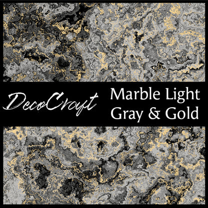 DecoCraft - Marble - Light Gray & Gold