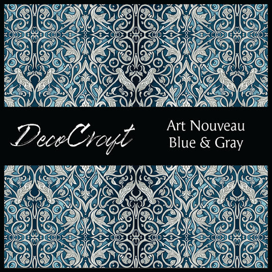 DecoCraft - Patterns - Art Nouveau Blue & Gray