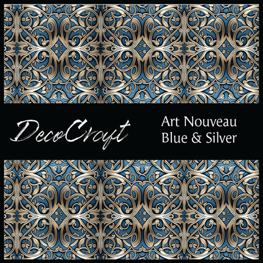 DecoCraft - Patterns - Art Nouveau Blue & Silver