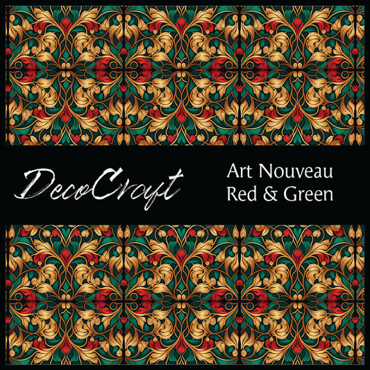 DecoCraft - Patterns - Art Nouveau Red & Green