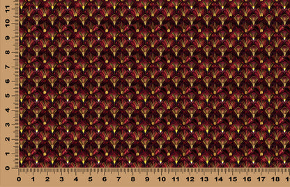 DecoCraft - Stained Glass - Art Deco - Burgundy & Gold II