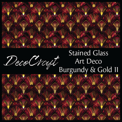 DecoCraft - Stained Glass - Art Deco - Burgundy & Gold II