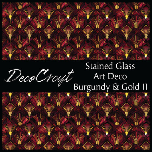 DecoCraft - Stained Glass - Art Deco - Burgundy & Gold II