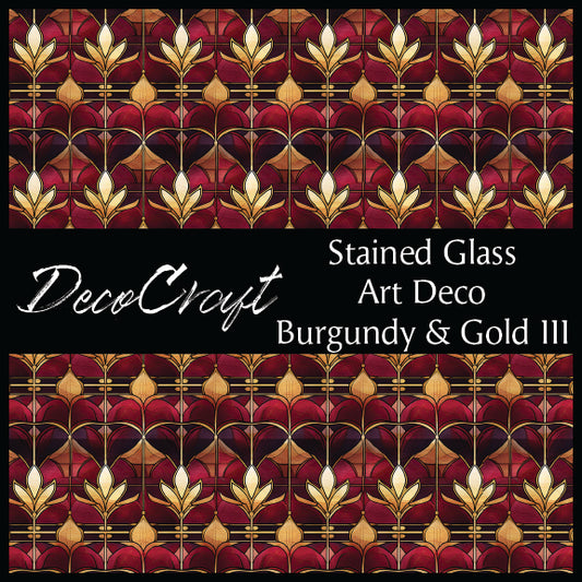 DecoCraft - Stained Glass - Art Deco - Burgundy & Gold III