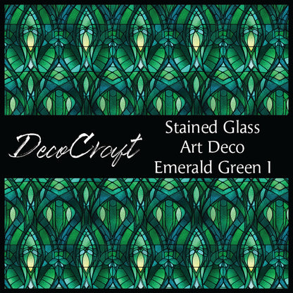 DecoCraft - Stained Glass - Art Deco - Emerald Green I