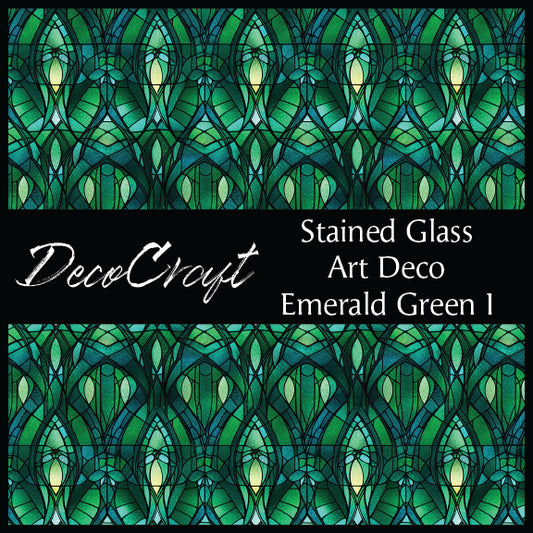 DecoCraft - Stained Glass - Art Deco - Emerald Green I