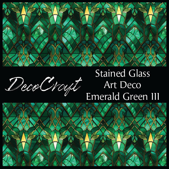 DecoCraft - Stained Glass - Art Deco - Emerald Green III