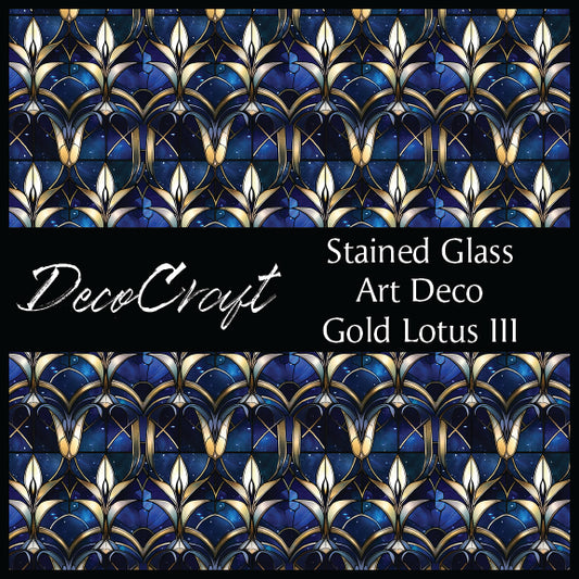 DecoCraft - Stained Glass - Art Deco - Golden Lotus III