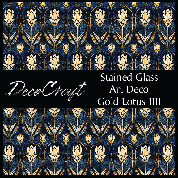 DecoCraft - Stained Glass - Art Deco - Golden Lotus II