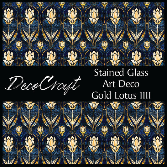 DecoCraft - Stained Glass - Art Deco - Golden Lotus II