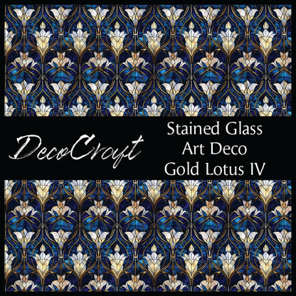DecoCraft - Stained Glass - Art Deco - Golden Lotus IV