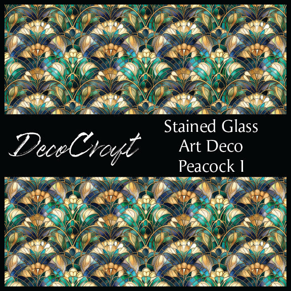 DecoCraft - Stained Glass - Art Deco - Peacock I