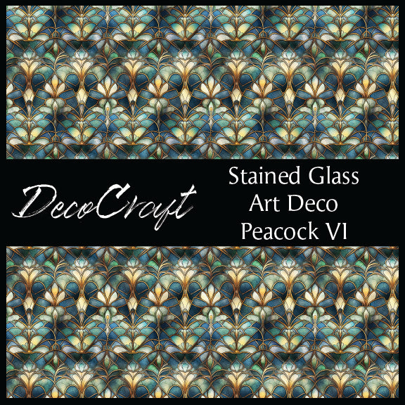 DecoCraft - Stained Glass - Art Deco - Peacock VI