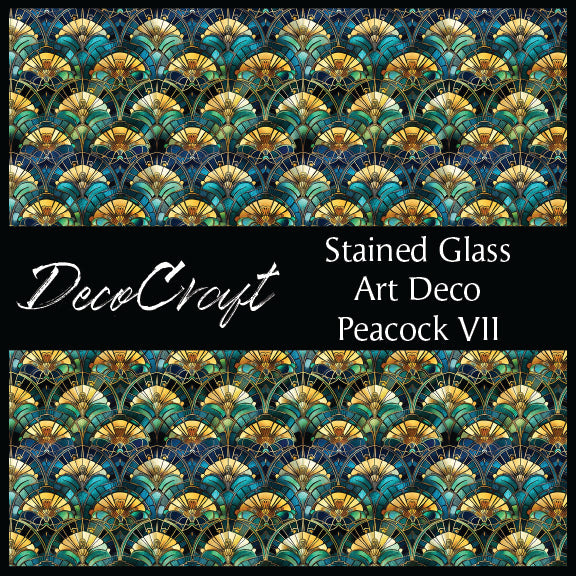DecoCraft - Stained Glass - Art Deco - Peacock VII