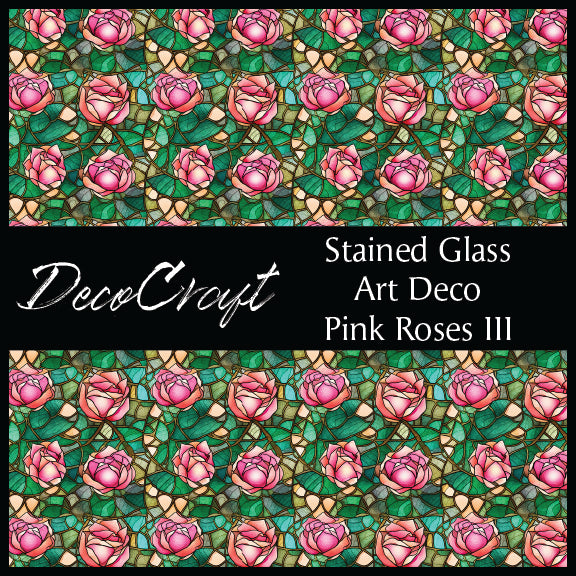DecoCraft - Stained Glass - Flowers - Pink Rose III