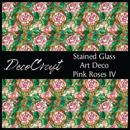 DecoCraft - Stained Glass - Flowers - Pink Rose IV