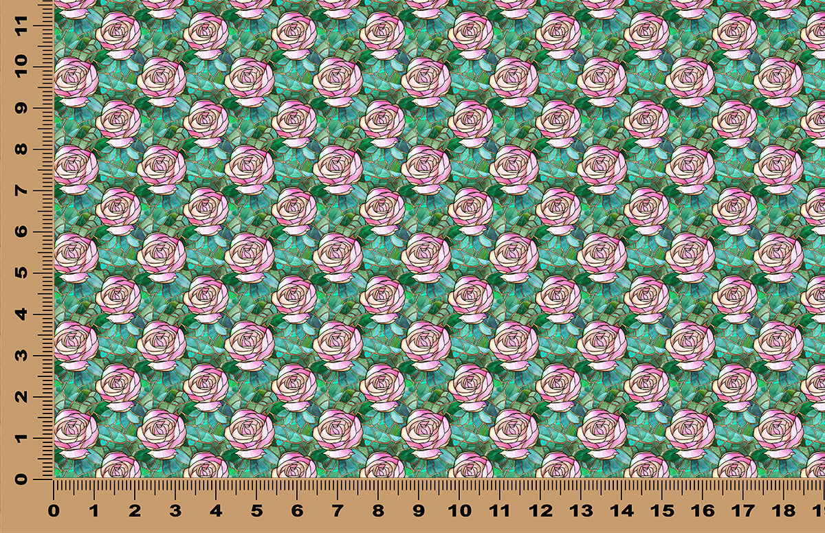 DecoCraft - Stained Glass - Flowers - Pink Rose V