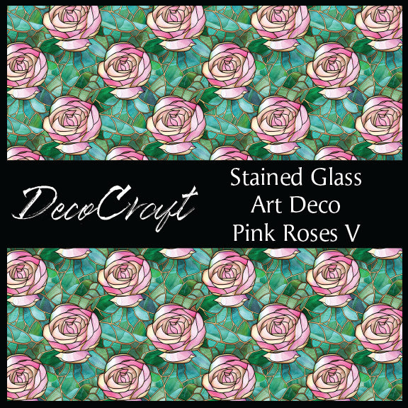 DecoCraft - Stained Glass - Flowers - Pink Rose V