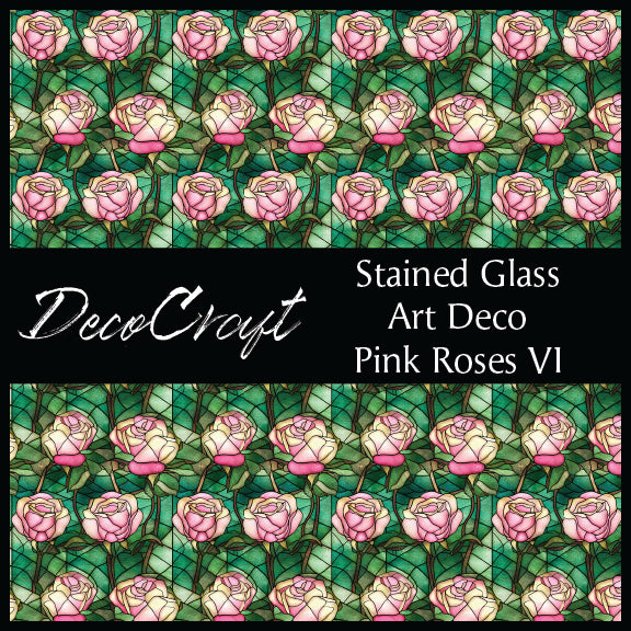 DecoCraft - Stained Glass - Flowers - Pink Rose VI