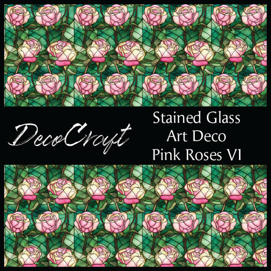 DecoCraft - Stained Glass - Flowers - Pink Rose VI