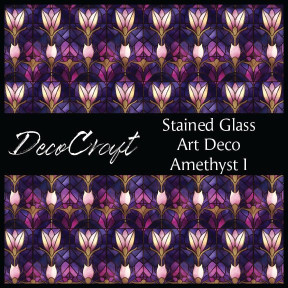 DecoCraft - Stained Glass - Art Deco - Amethyst Purple I