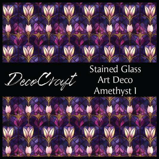 DecoCraft - Stained Glass - Art Deco - Amethyst Purple I