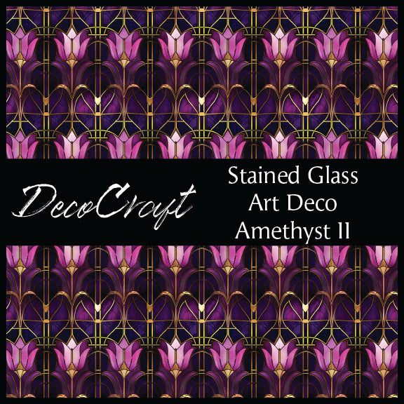 DecoCraft - Stained Glass - Art Deco - Amethyst Purple II