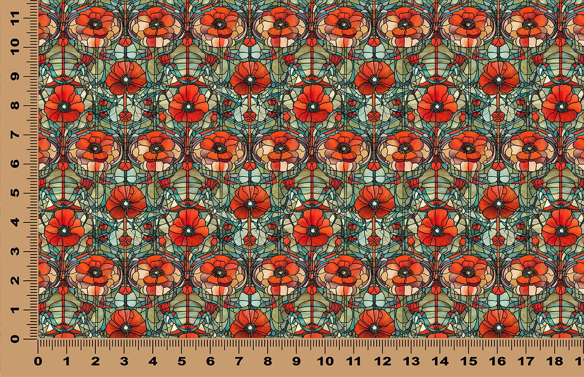 DecoCraft - Stained Glass - Flowers - Red Poppy III
