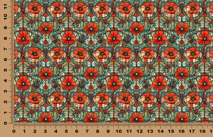 DecoCraft - Stained Glass - Flowers - Red Poppy III