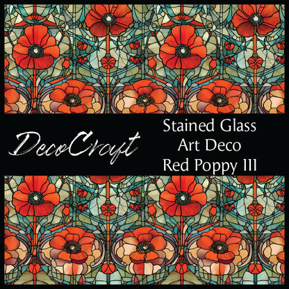 DecoCraft - Stained Glass - Flowers - Red Poppy III