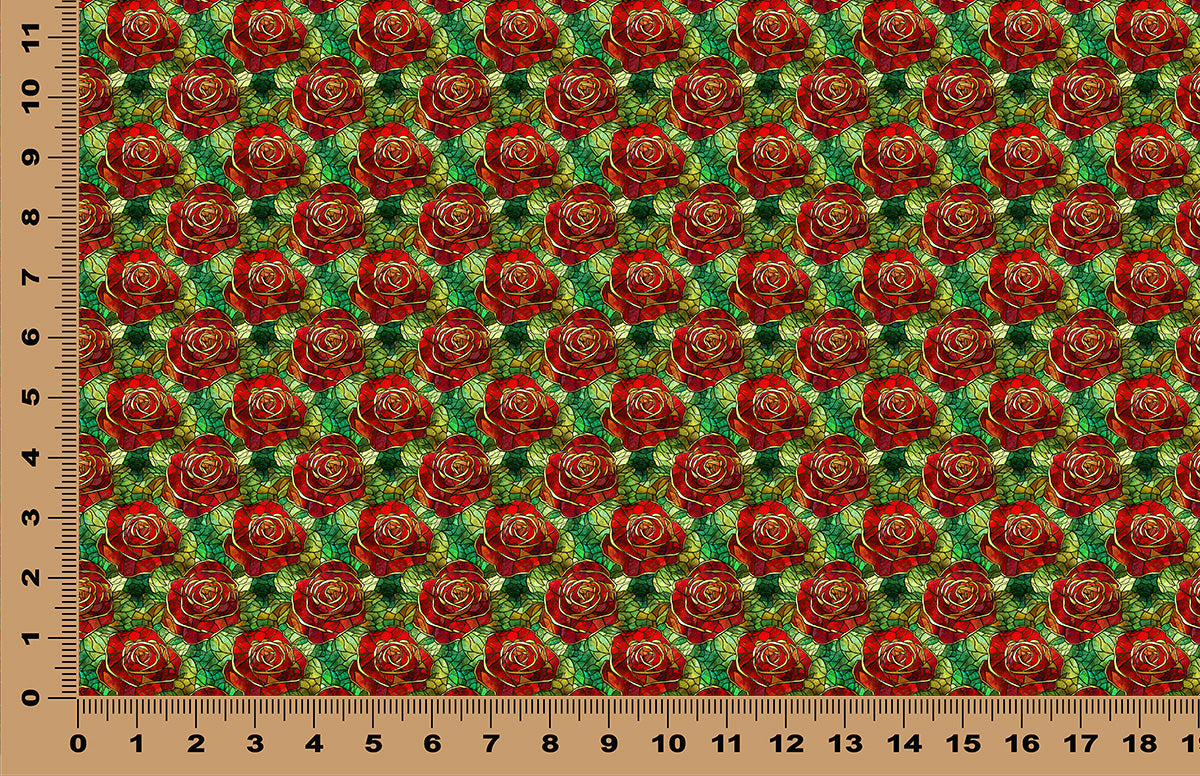 DecoCraft - Stained Glass - Flowers - Red Roses II