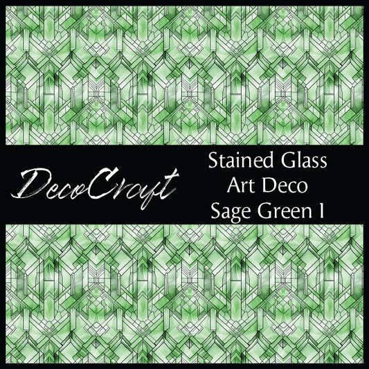 DecoCraft - Stained Glass - Art Deco - Sage I