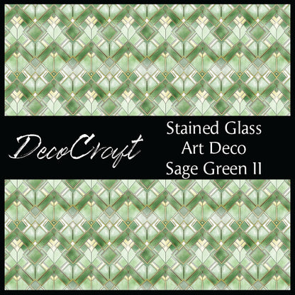 DecoCraft - Stained Glass - Art Deco - Sage II