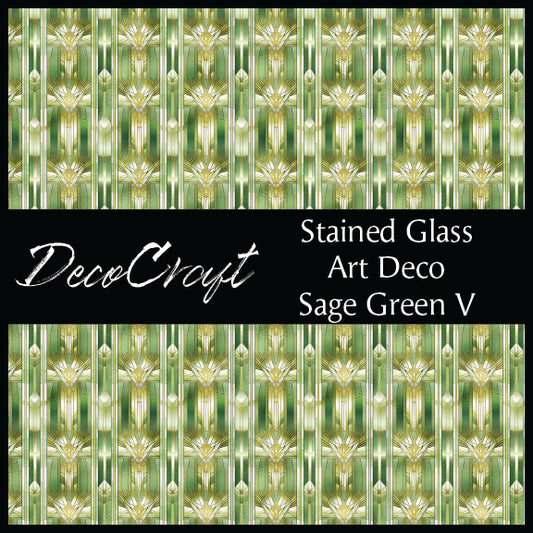 DecoCraft - Stained Glass - Art Deco - Sage V