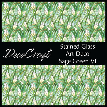 DecoCraft - Stained Glass - Art Deco - Sage VI