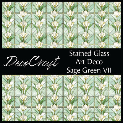 DecoCraft - Stained Glass - Art Deco - Sage VII