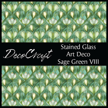 DecoCraft - Stained Glass - Art Deco - Sage VIII