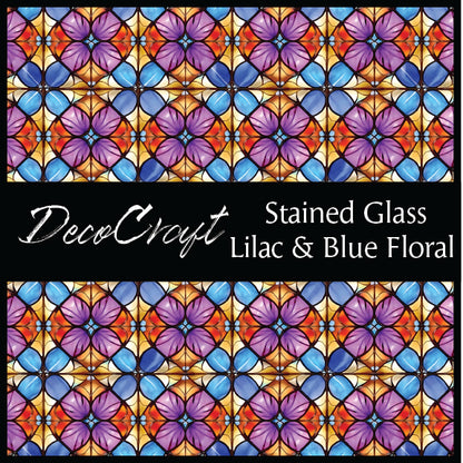 DecoCraft - Stained Glass - Multi Colors - Lilac & Blue Floral Glass
