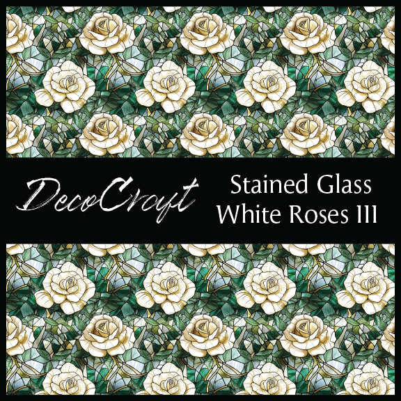 DecoCraft - Stained Glass - Flowers - White Roses II