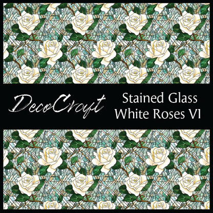 DecoCraft - Stained Glass - Flowers - White Roses III