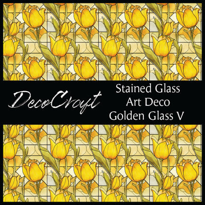 DecoCraft - Stained Glass - Art Deco - Golden Glass V